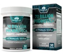 NaturaLife Labs Probiotika 70 Milliarden KBE - 15 Stämme mit Bio-Präbiotika & Postbiotika - 3-in-1-Formel - 30 vegane Kapseln