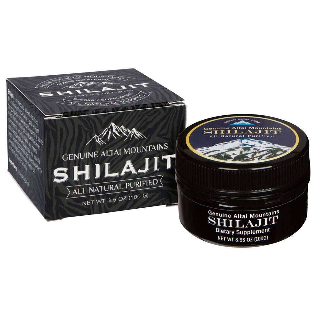 Sayan Pure Shilajit Resina 3.5oz/100g, 660 Serve - Potente Integratore di Acido Fulvico Organico - Supporta Sistema immunitario, Memoria, Focus e Fornisce Energia Naturale, Detox - Vegan, Non OGM