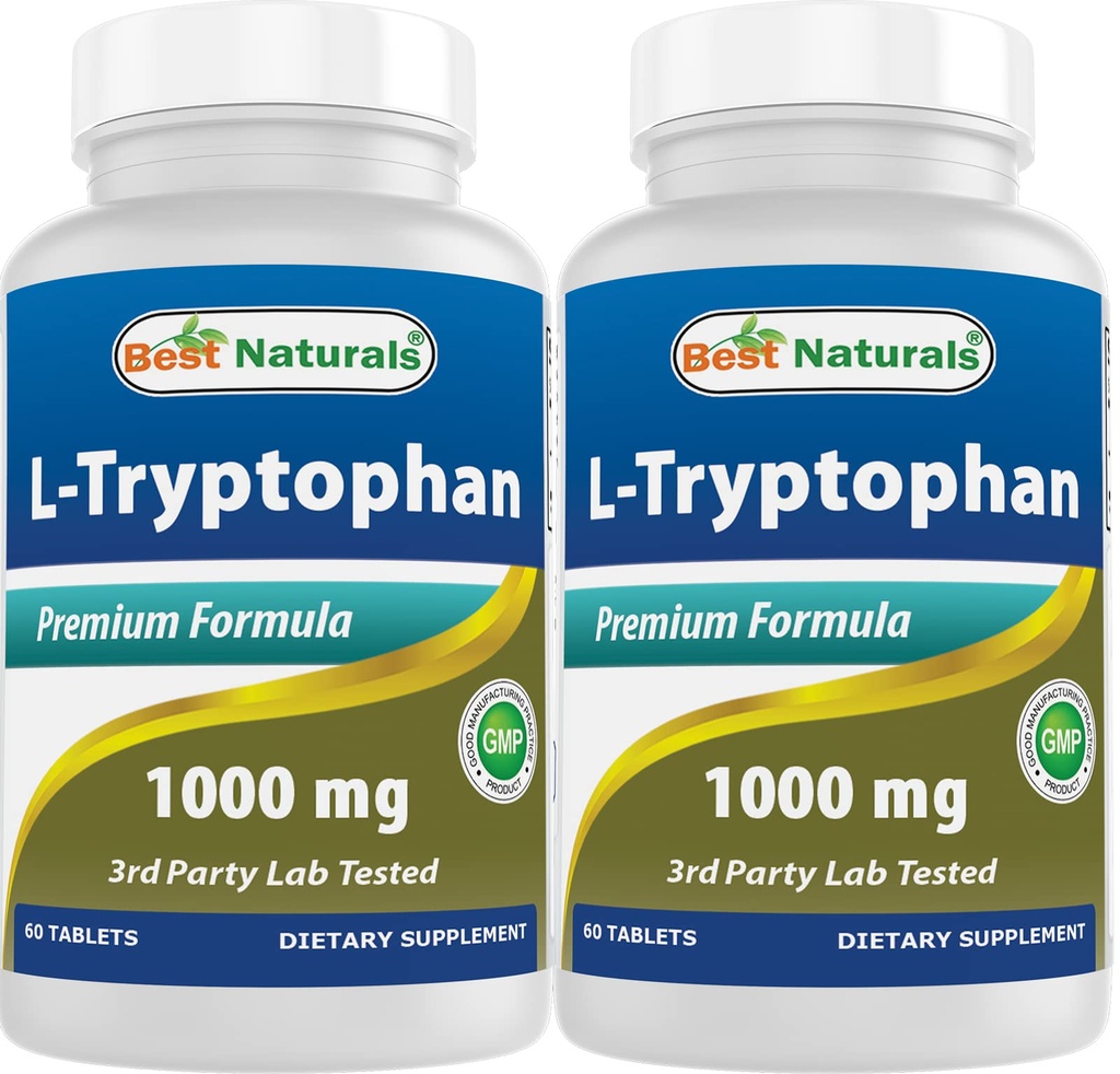 Best Naturals L-Tryptophan 1000 mg 60 Tabletten (60 Zähler (Pack von 2))