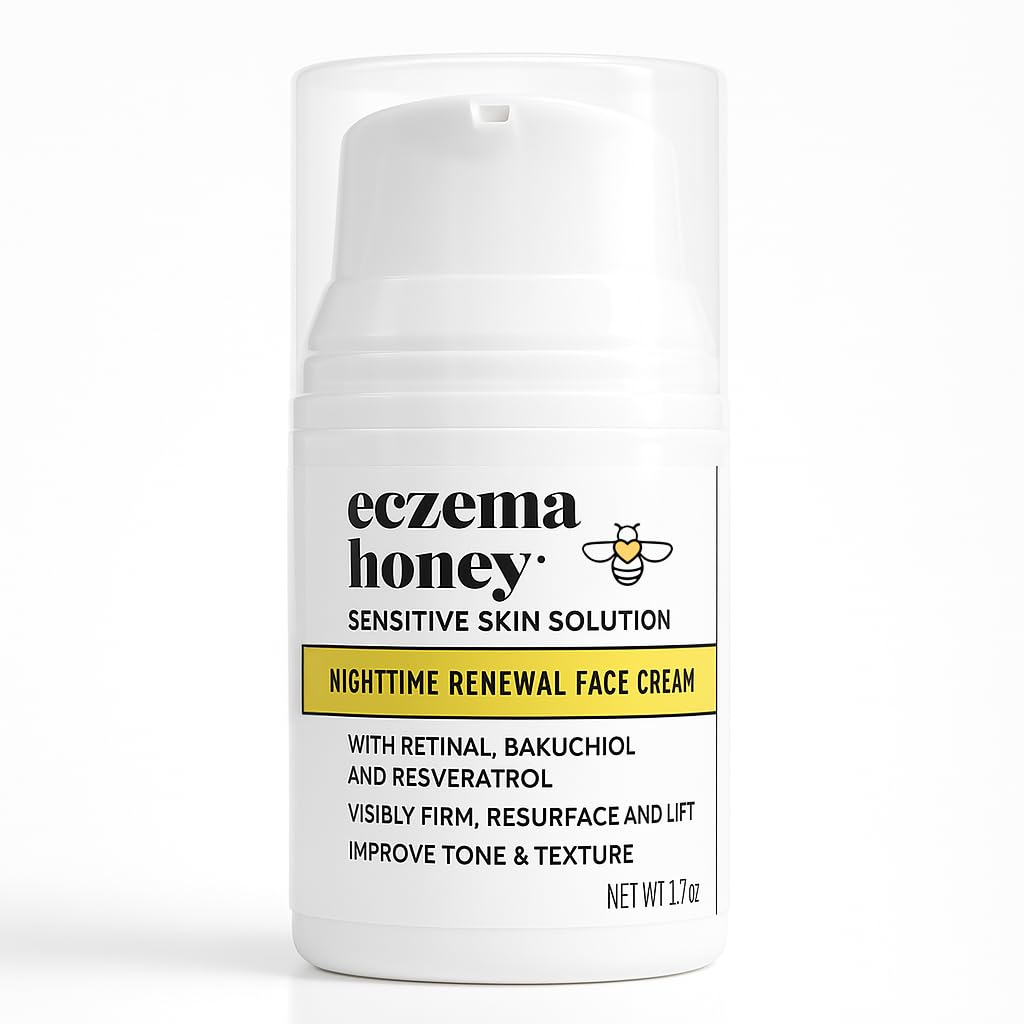 ECZEMA HONEY Concentrated Nighttime Renewal Face Cream - Anti Aging Skin Care Produkte - Unscented Face Moisturizer für Eczema, Dry & Sensitive Skin (1.7 Oz)