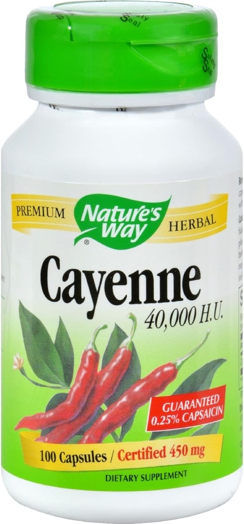 La Voie Nature Cayenne et Pepper 450 Mg Capsules, 100 Compte