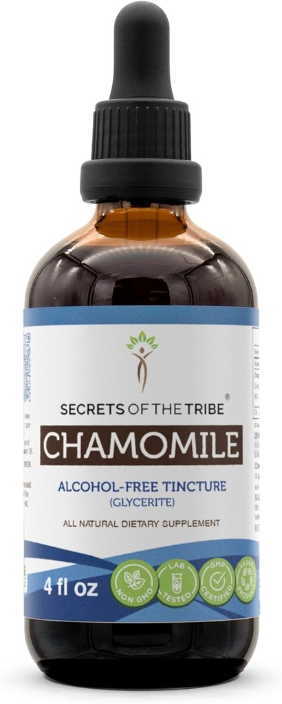 Secrets of the Tribe Kamille Alkoholfreie Flüssigkeit Extrakt, Kamille (Matricaria Recutita) Getrocknete Blume Zuschnitt (4 FL OZ)