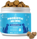 Integratore digestivo probiotico naturale per cani - Chewable probiotico con prebiotici e enzimi Supporta la salute del fegato, la diarrea e la digestione, Migliorare l'allergia del sistema immunitario