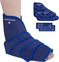 KingPavonini Ankle Foot Ice Pack Wrap for Sprained Ankle and Surgery Recovery, Reusable Gel Ice Packs for Feet Injuries, Plantar Fasciitis, Achille Tendonitis, Hot/Cold Therapy (1 Wrap+4 Gel Packs)