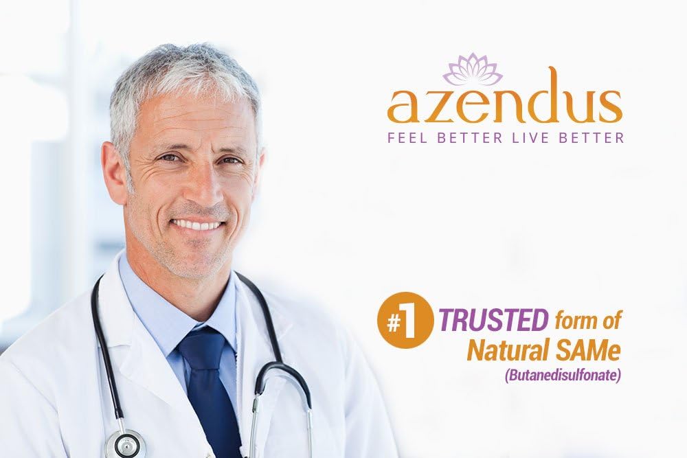Azendus naturale SAM-e per la salute del fegato 60 conte, 200mg, 1 forma raccomandata, puro, naturale, stabile, grado farmaceutico, assorbimento veloce