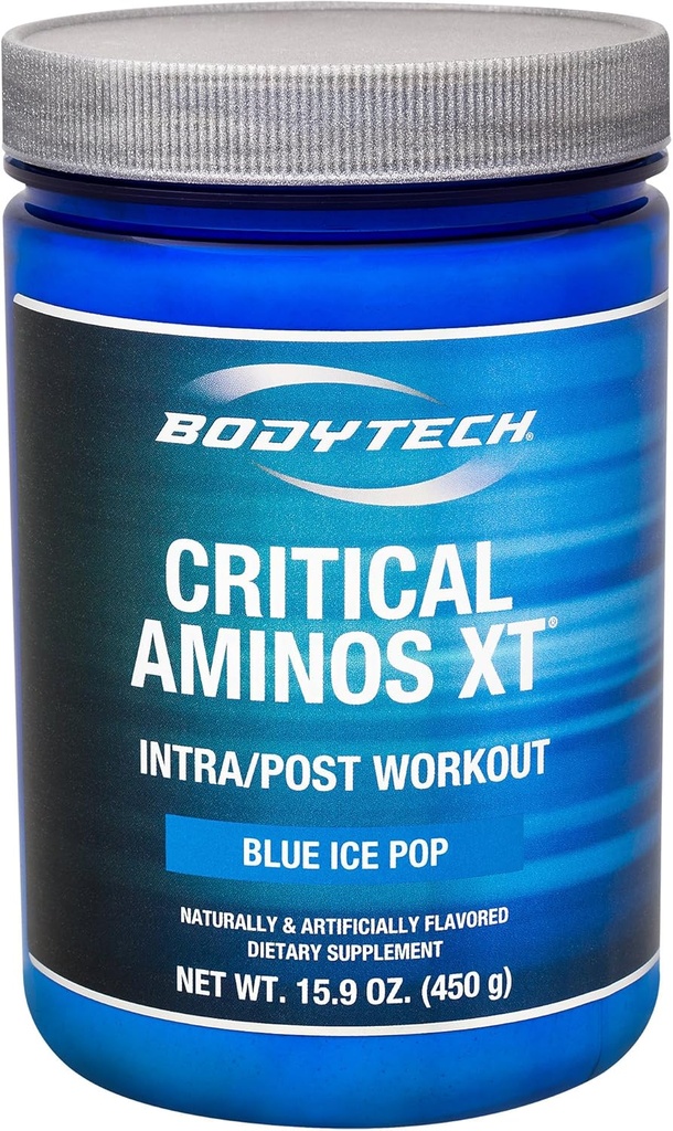 BODYTECH Critical Aminos XT Intra/Post Workout Blue Ice Pop - Supporta il recupero del muscolo (12.4 Ounce Powder)