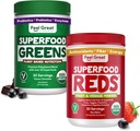 Feel Great USDA Organic Reds & Super Greens Powder Combo (2-Pack) | Über 35+ Grüns, Obst & Gemüse, Fiber, Probiotics & Digestive Enzyme | 30 Servierungen