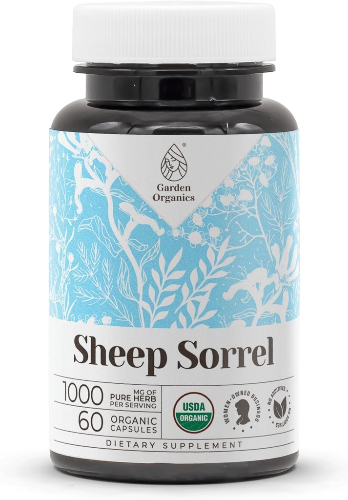 Sheep Sorrel USDA Organic 60 Kapseln | Kreislaufsystem, hochkarätig Natürliche Ergänzung | Zertifizierte organische vegetarische Kapseln und Organische Schafsmuschel (Rumex Acetosella) Getrocknete Kräuter (60 Kapseln)