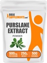 BulkSupplements.com Polvere di Estratto di Purslane - Estratto di Portulaca Oleracea, Integratori di Purslane - da Purslane Herb, Gluten Free, 500mg per Serving, 250g (8.8 oz) (Pacchetto di 1)