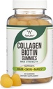 Gummie di collagene per le donne supporta l'invecchiamento (Max Strength - potenziato con Biotina, Vitamina C, Zinco e Vitamina E (Longevity for Women and Men) 60 Capelli, Pelle e Vitamine Unghie (Non OGM) di Legno Doppio