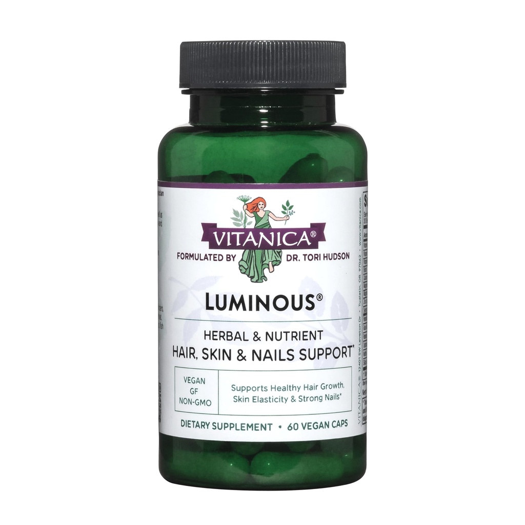 Vitanica, Luminosa, Capelli, Pelle e Ricostruzione Unghie, Vegan, 60 Capsule
