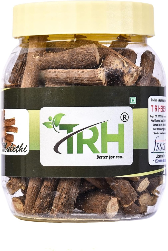 TRH Mulethi Root Stick|Mulethi Liquorice|Glycyrrrhiza glabra|mulethi für Körper, Haut und Haar (200 gm) Packung (1 x 200gm)