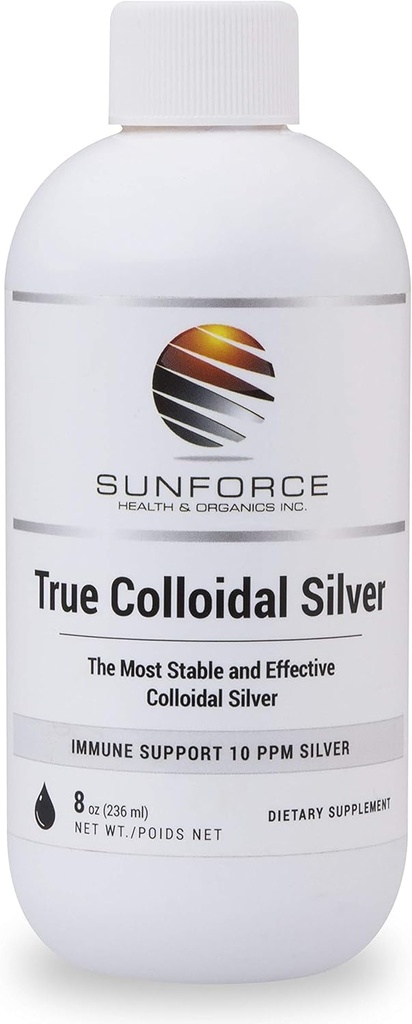 True Colloidal Silver Supplement - 10 ppm | Supplemento per adulti e bambini (8 OZ)