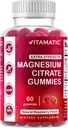 Vitamatic Extra Forza Magnesio Gummies – 255 mg Magnesio Elementale per Serving – 60 Gummies (2-Pack) Supporta Rilassamento, Funzione Muscolare, Salute e Energia di Bone – Vegan, Non OGM, Senza Glutine