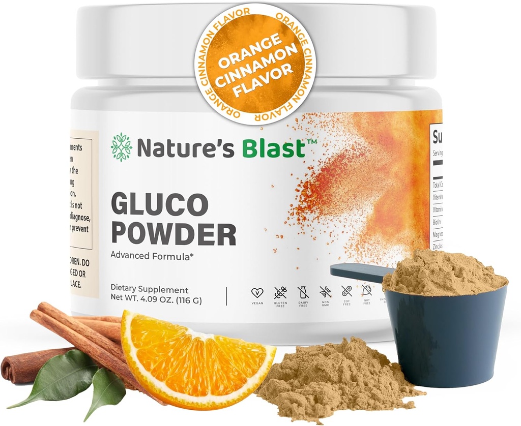 Gluco-Powder mit White Mulberry Extract & Ceylon Cinnamon - Organic Metabolic Wellness Blend for Energy & Vitality, 1 Flasche