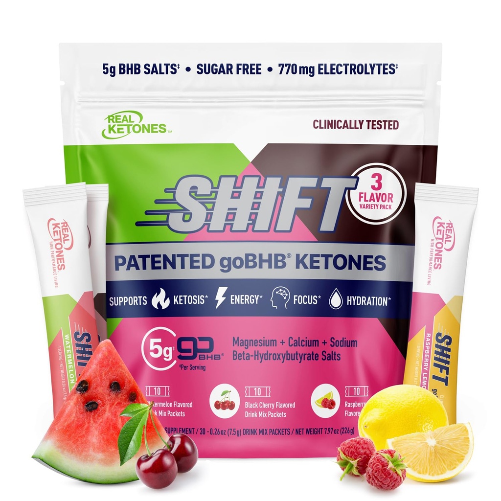 BHB chetoni esogeni Bere pacchetti di miscela Keto Electrolytes senza zucchero con 4 elettroliti Principali Più Idratazione brevettata Keto BHB - 30 Conte Varietà Pack