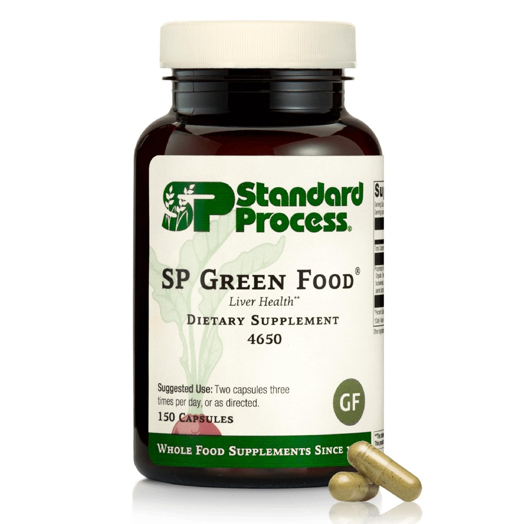 Standard-Prozess SP Green Food - Ganze Nahrung Metabolismus, Cholesterol, Toxin und Liver Unterstützung mit Alfalfa, Buckwheat, Gerste, Brüssel Sprouts und Kale - Vegetarisch, Glutenfrei - 150 Kapseln
