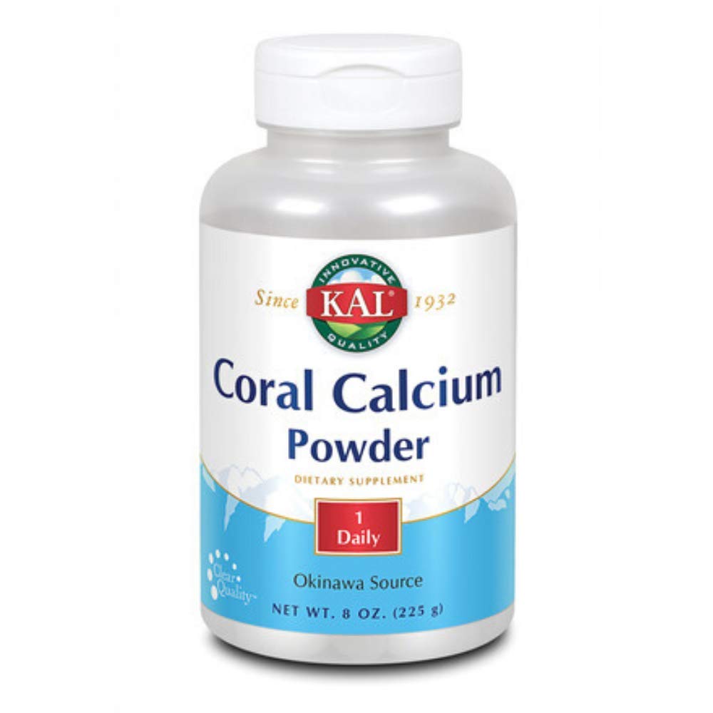 KAL Coral Calcium Powder 1000 mg compresse, non aromatizzato, 8 once