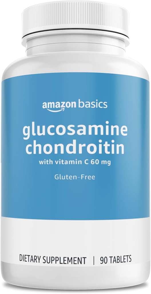 Basics - Glucosamin Chondroitin, 1500 mg, mit Vitamin C 60 mg, 90 Tabletten (2 pro Portion), Glutenfrei