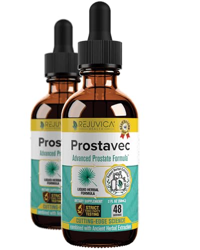 Prostavec Advanced Prostate Support Supplément - Formule liquide pour une absorption plus rapide avec Pygeum, Saw Palmetto, Stinging Nettle + Turmeric & Damiana - Vegan, Non-GMO - 4 fl oz