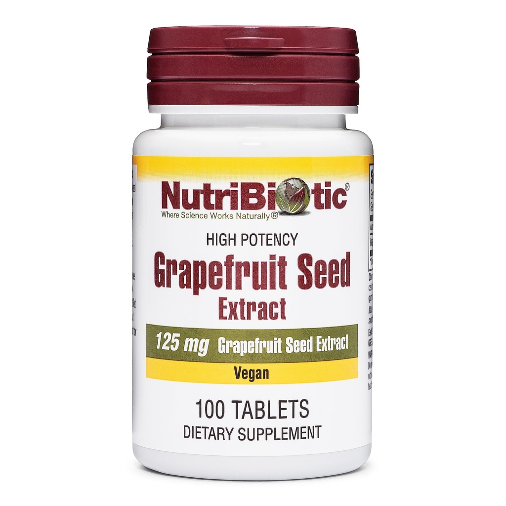 NutriBiotic – Grapefruit Seed Extract Tabletten 125mg, 100 Count | Premium Grade GSE mit Bioflavonoiden | Potent Immune & Overall Health Support | Einfach zu Schlucken | Vegan, Glutenfrei, Non-GMO
