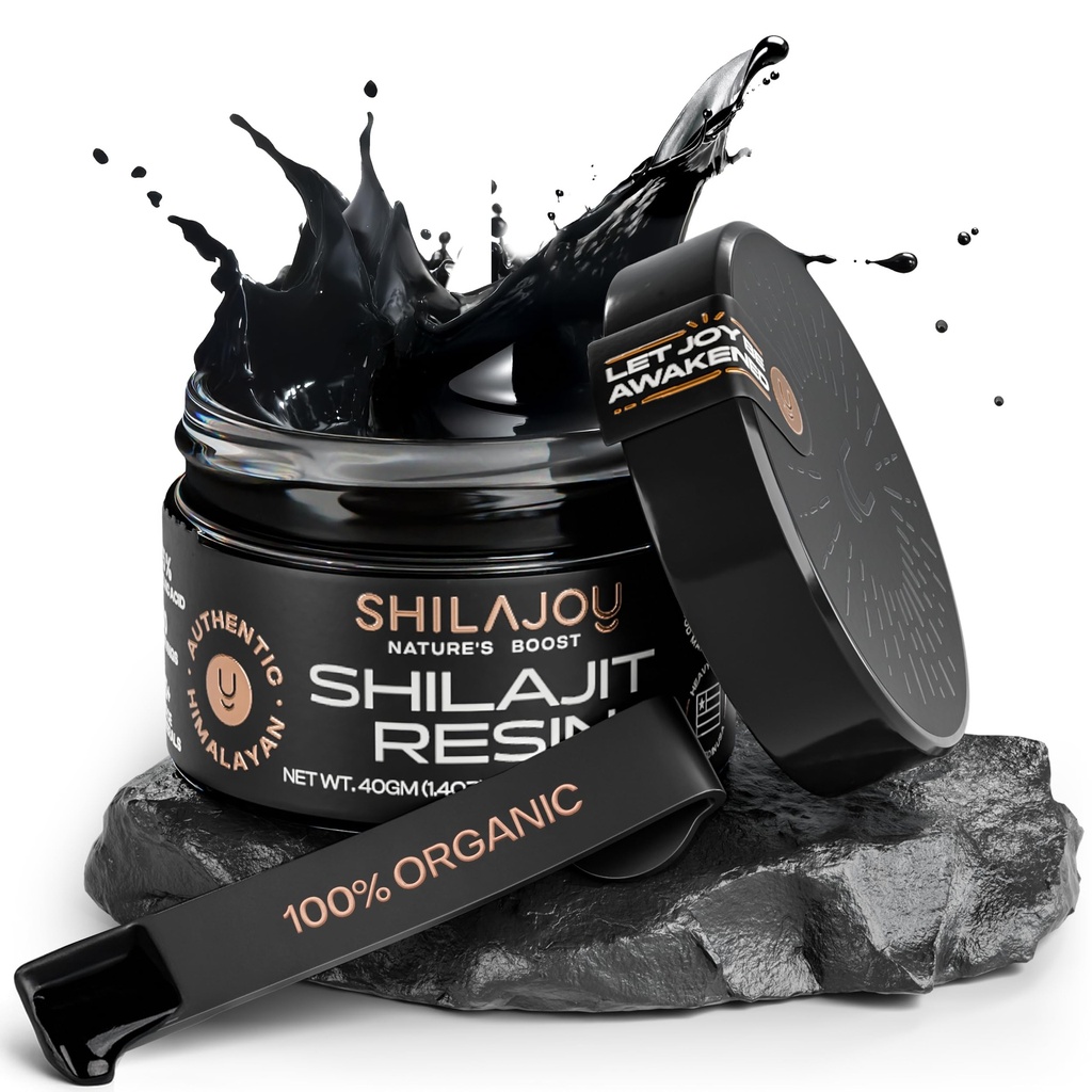 Organic Shilajit Resin für Männer & Frauen - Pure Himalayan Gold Grade mit >75% Fulvic Acid und 85+ Trace Minerals, US Lab Tested, Energy Boost & Immune Support (40gm - 80 Servierungen)