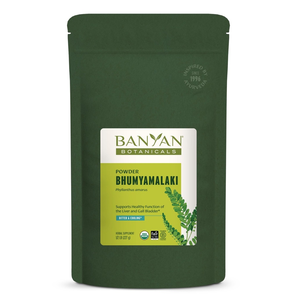 Banyan Botanicals Poudre de Bhumyamalaki – Supplément bio pour la santé du foie* – Phyllanthus spp. – pour la désintoxication naturelle et le nettoyage du foie* – 1/2 livre – Vegan non issu d'OGM