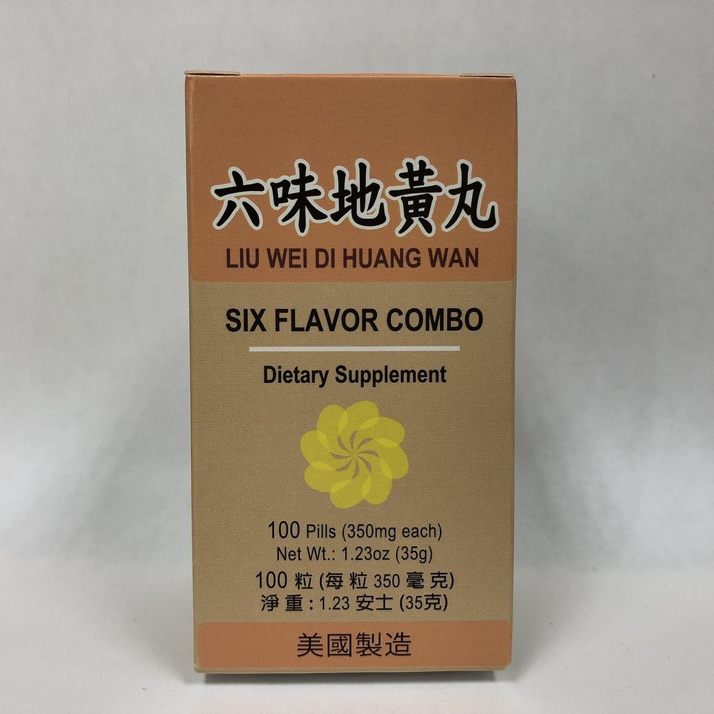Six saveurs Combo :: Liu Wei Di Huang :: Supplément à base de plantes pour les étourdissements, la sueur, l'acouphène :: Fabriqué aux États-Unis