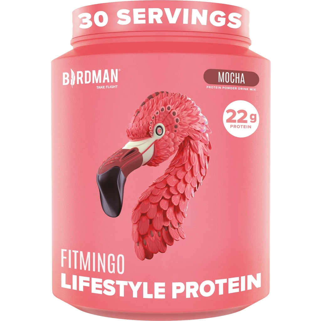 BIRDMAN Fitmingo Vegan Protein Powder with Inositol, Collagen Boosters, Acido Ialuronico e Vitamine | Carbo basso, Dairy Free, Calorie bassa | 23g Plant Based Blueberry Protein Powder with Myo-Inositol