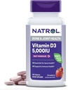 Natrol rapide Dissolve vitamine D3 5 000 UI, supplément alimentaire pour la santé des os et des articulations, supplément de soutien des os, 90 comprimés, 90 jours d'approvisionnement