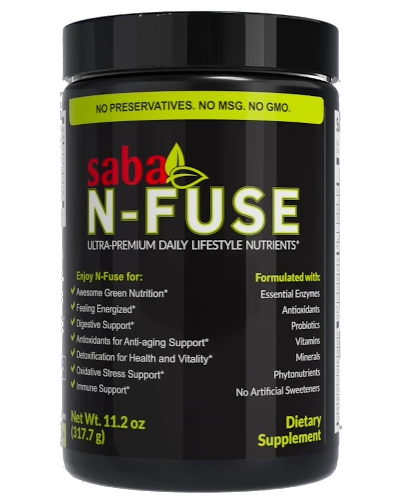 Saba N-Fuse: Super Greens for Immune Support, Digestione, & Energy (30 Serve)