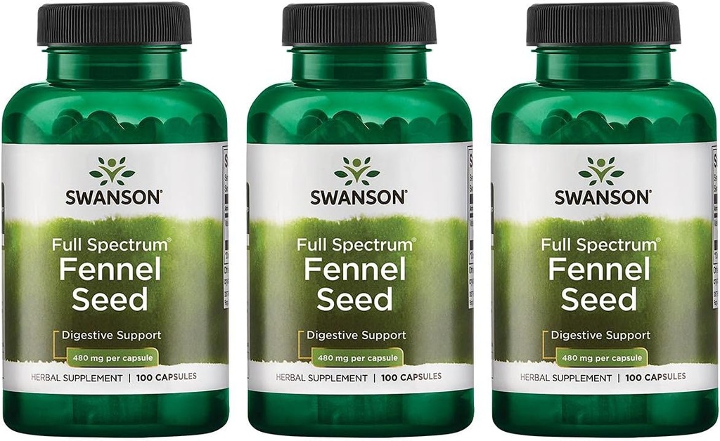 Swanson Fennel 480 Milligramme 100 Kapseln (3 Packung)
