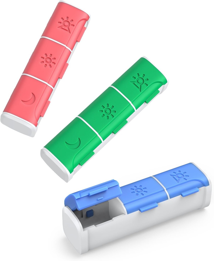 Pill Organizer 3 Mal pro Tag, (3 Pack) Kleine Pille Box, Tägliche Pille Organizer, Moisture Proof Reise Pille Fall für Taschengeld, Tragbare Medizin Box Vitamine, Fischöle, Nahrungsergänzungen