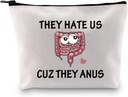 JXGZSO Gastroentérologue Doctor Gifts Ils détestent les US cuz Ils Anus Funny Colon Cosmetic Bag Colon Chirurgie Récupération Cadeaux