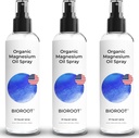 Bio Magnesium Spray - 8oz (3-Pack) - 100% reines Magesiumöl, schnelles Absorbens, Magnesium Spray für Füße & Körper, USP Grad