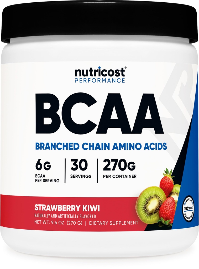Nutricost BCAA Powder (Strawberry Kiwi, 30 Servings) - Optimal 2:1:1 Ratio
