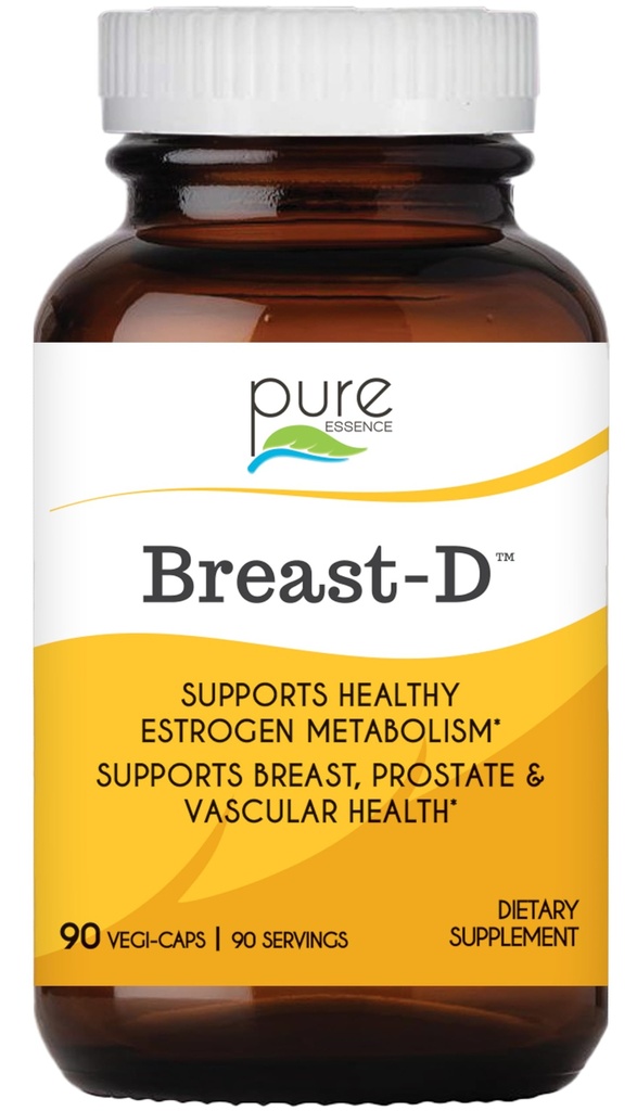 Breast D di Pura Essenza - Integratore Naturale per Estrogen Balance, Acne Ormonale e Supporto Menopausa con Vitamina D3, Calcio, Tè Verde & Licopene - 90 Capsule