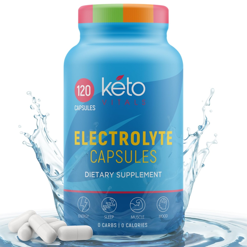 Keto Vitals Capsules d'électrolyte Le supplément original de pilules d'électrolyte de kéto d'électrolyte de sel comprimés pour l'hydratation
