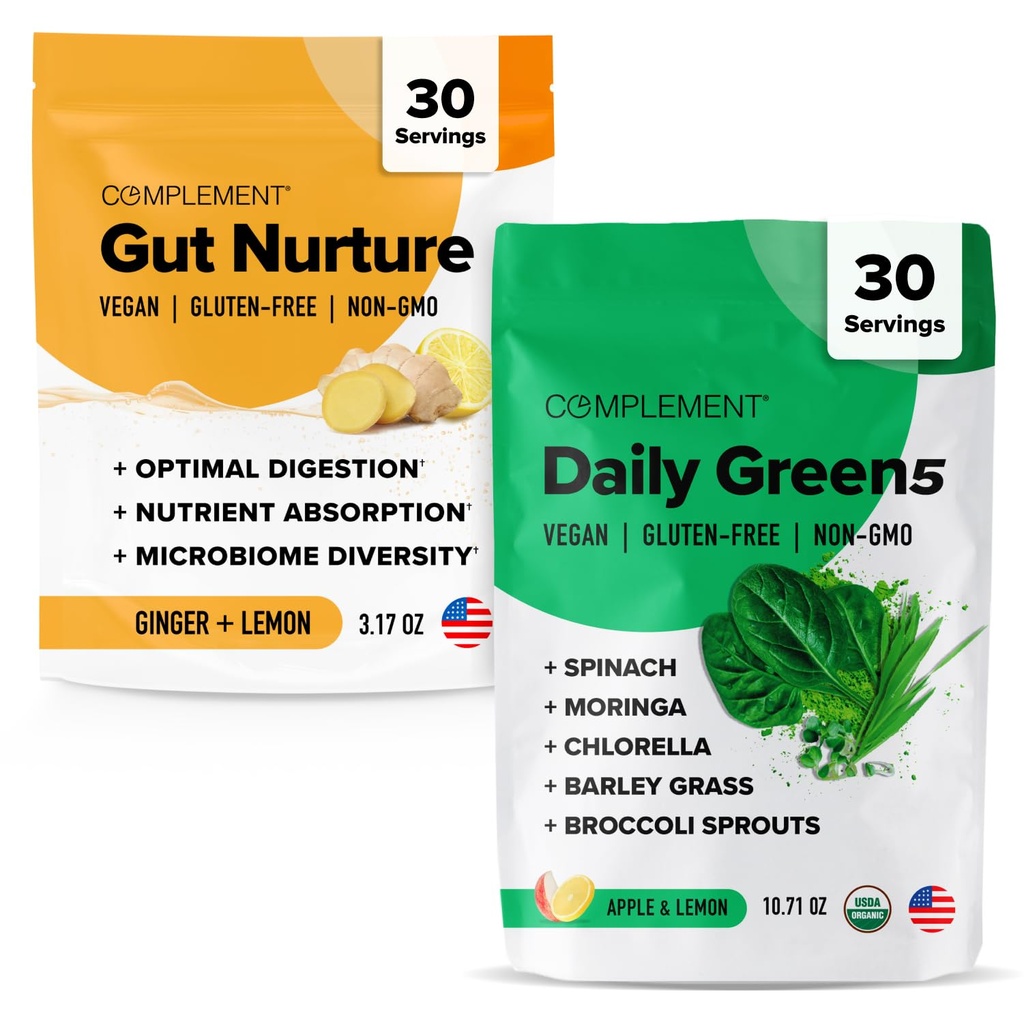 Complement Gut Nurture & Daily Greens Bundle – Soutien nutritionnel et digestif complet