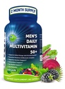 Multivitamine quotidienne pour hommes 50 Plus - Multivitamine méthylée végane pour hommes 50 et plus - Saw Palmetto, Biotine, Superaliments organiques, Lutéine - Eye, Energy, Gut, Health Support - Capsules faciles à avaler