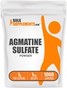 BulkSupplements.com Polvere di solfato di agmatina - Supplemento di ossido nitrico, polvere di allenamento pre - senza aroma & senza glutine, 1g per porzione, 1kg (2.2 lbs) (Pack of 1)