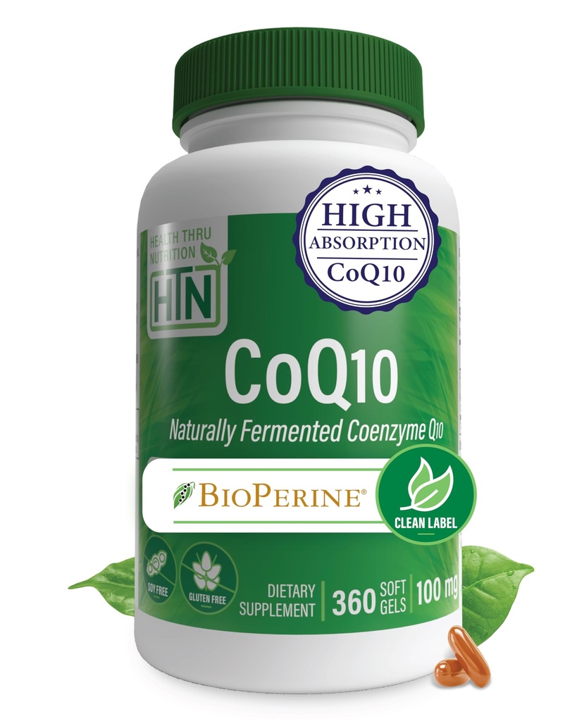 Santé Thru Nutrition CoQ-10 100mg avec BioPerine 360 Softgels.