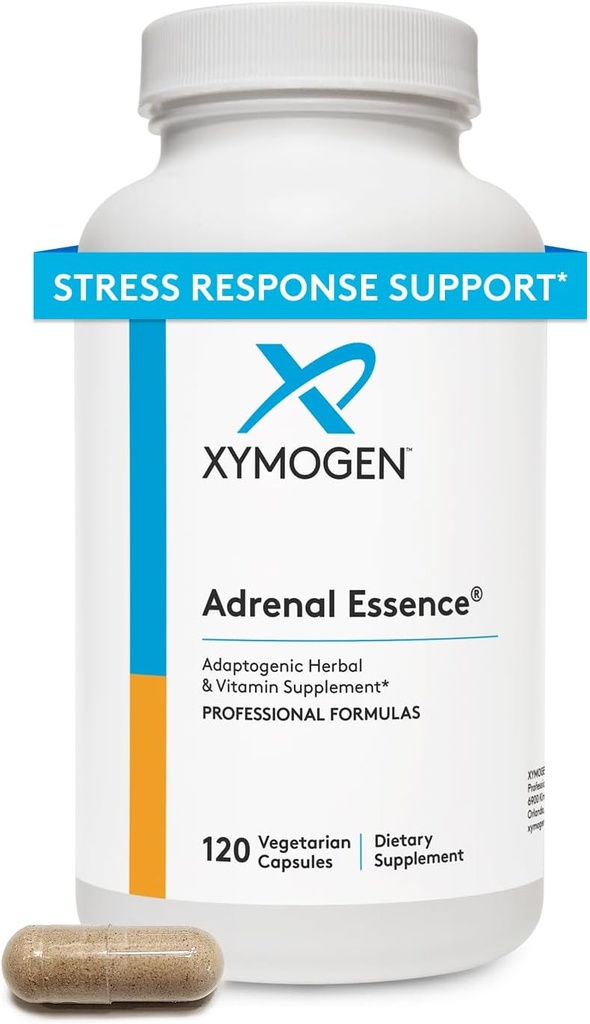XYMOGEN Adrenal Essence - Adrenal-Unterstützung mit adaptogenen Kräutern (Cordyceps, Rhodiola Extract, Ginseng) + B Vitamine - unterstützt gesünde Energiestufen und gesunde Immunfunktion (120 Kapseln)
