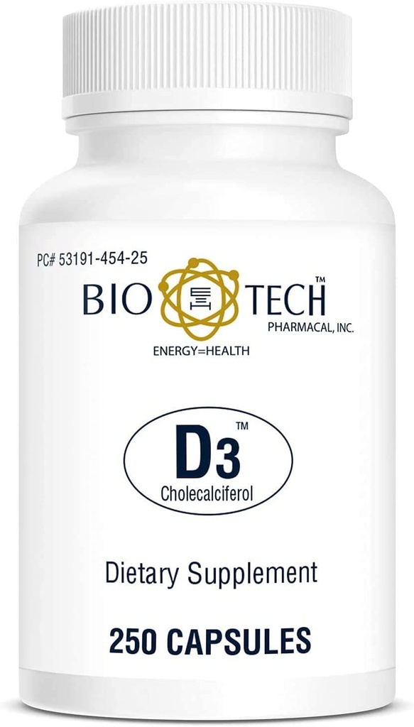 Bio-Tech Pharmacal Vitamine D3 (D3 1k UI, 250 Nombre)