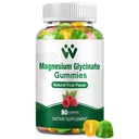 Glycinat de magnésium pour les adultes - Supplément de potassium de magnésium sans sucre pour calmer l'humeur, les muscles, les os et le soutien énergétique, 80 Gommies