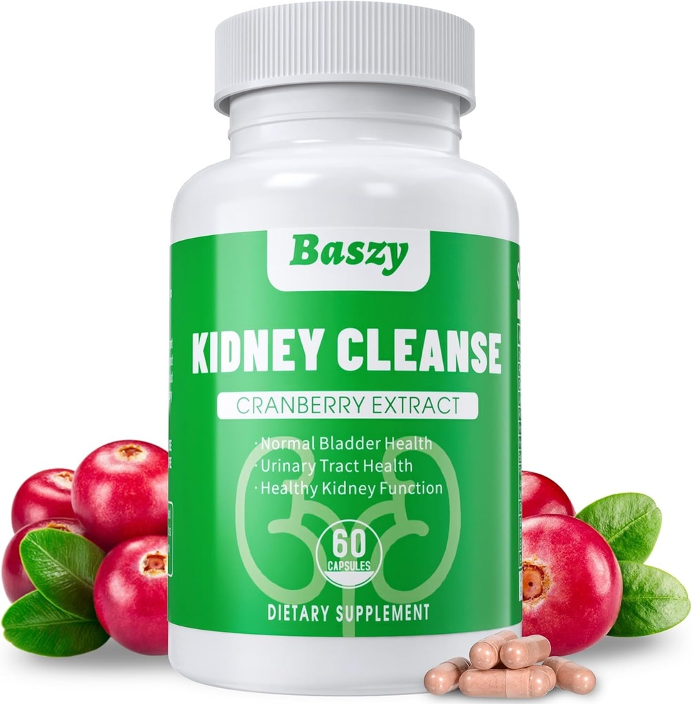 Kidney Cleanse Detox & Repair | Extra Strength 50:1 Cranberry Extract | 22-in-1 Kidney Health Supplement | Kidney Support Formula für Kidney Restore | Kidney Detox und Bladder Health