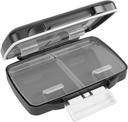 EZY DOSE Moisture-Proof Pill Case, Medicine Planner, Vitamin Organizer Box, Travel-Friendly, Latch-Closure per i contenuti sicuri, 4 Confronti individuali di dimensioni multiple con tenuta stagna, piccolo, nero