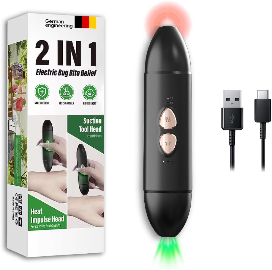 Penna del sollievo dell'insetto – Terapia termica priva di sostanze chimiche per i bites della zanzara e le punte delle api | Rilievo portatile, riutilizzabile e sicuro per bambini | Rilievo istantaneo dell'incisione e del gonfiore