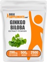 BulkSupplements.com Ginkgo Biloba Extrakt Pulver - aus Ginkgo Biloba Blatt, Antioxidans Quelle, Kräuterergänzung - Glutenfrei, 200mg pro Servierung, 500g (1.1 lbs) (Pack von 1)