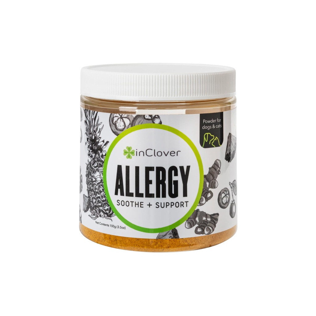 In Clover Natural Dog Allergy Relief Supplement con Turmeric - BioResiliant Treat Powder Supplement for Dogs with Seasonal Allergies, Mangosteen aiuta a mantenere i livelli di istamina